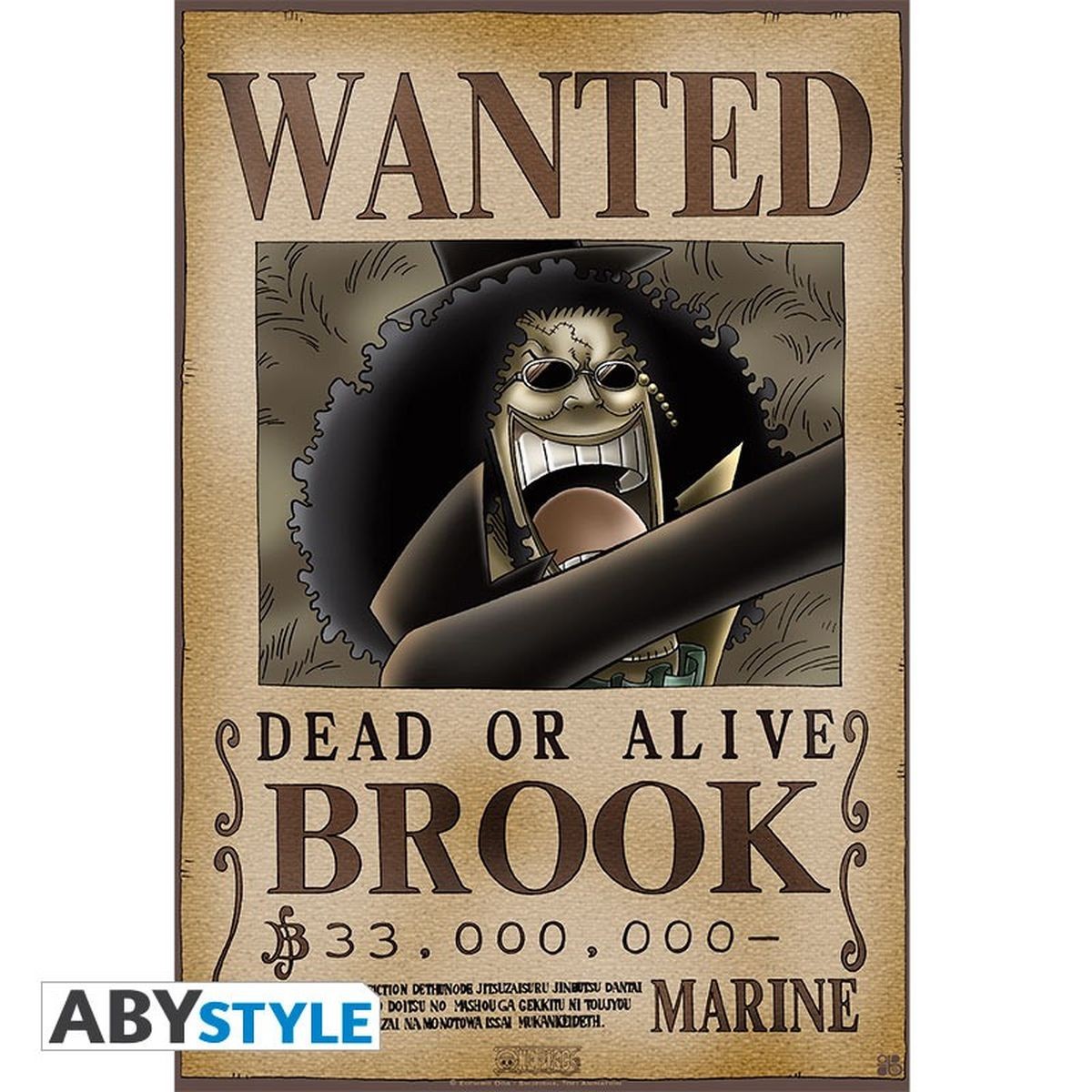 Sticker for Sale avec l'œuvre « Brook Wanted Poster One Piece » de