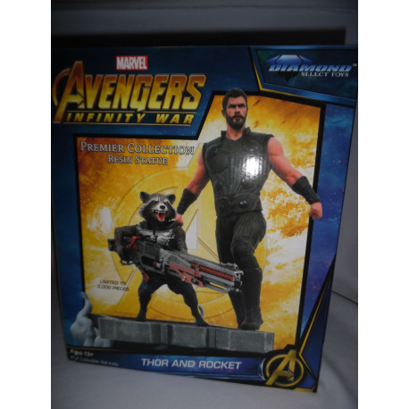 Figurine - Marvel Premier Collection - Avengers Infinity War - Thor & Rocket - Diamond Select