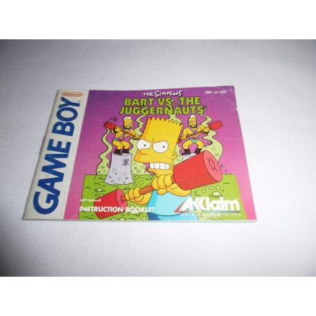 Notice - Game Boy - The Simpsons Bart vs The Juggernauts