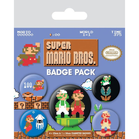 Badge - Super Mario Bros. - Luigi / Mario - Pyramid International