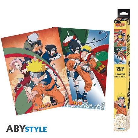 Set de 2 Posters - Naruto Shippuden - Equipe 7 - 52 x 38 cm - ABYstyle