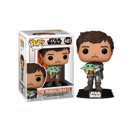 Figurine - Pop! Star Wars - The Mandalorian - Mando with Grogu - N° 461 - Funko