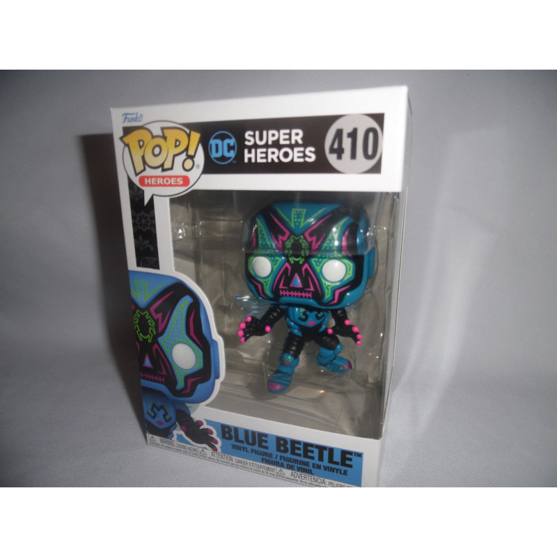 Figurine Funko Pop! Heroes : Blue Beetle (Dia De Los DC) - Vinyle 9,5 Cm - Collection DC Comics - Idée Cadeau Pour Fans - 7