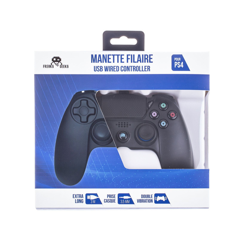 Accessoire Playstation 4 Manette PS4 Filaire noire - Freaks and Geeks