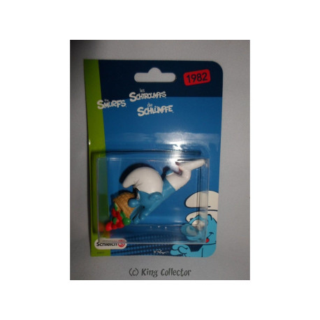 Figurine Schleich Schtroumpf à La Pomme Verte - Édition 1982, Occasion, Collection BD