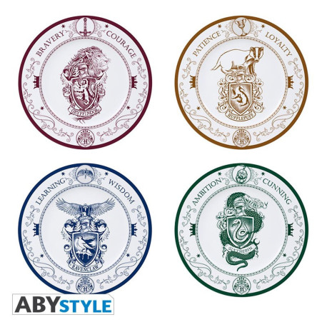 Set de 4 Assiettes - Harry Potter - Maisons Poudlard - ABYstyle