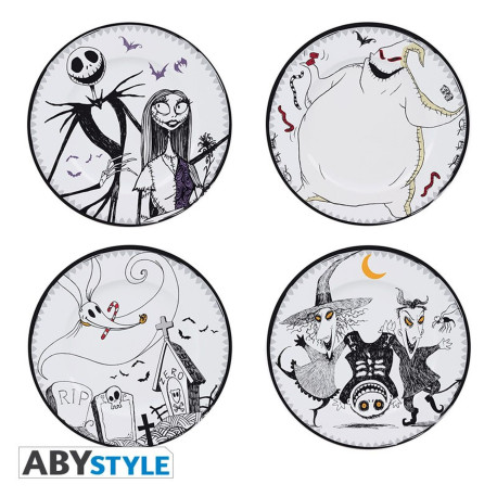 Set de 4 Assiettes - Disney - L'Etrange Noël de Mr Jack - Jack & Cie - ABYstyle