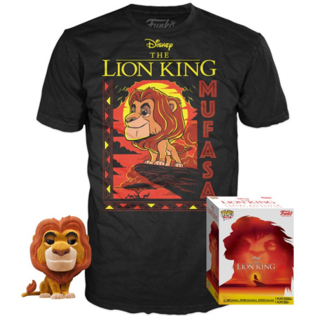 Pack POP & Tee - Disney Le Roi Lion - Figurine Pop! & T-Shirt - Mufasa - Funko