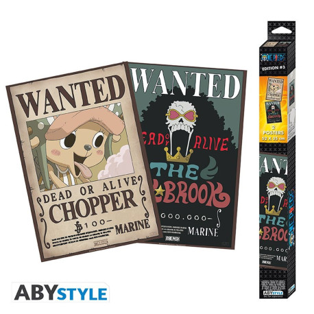 Set de 2 Posters - One Piece - Wanted Brook & Chopper - 52 x 35 cm - ABYstyle