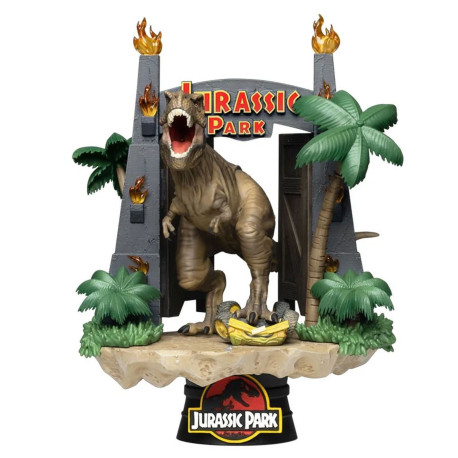 Figurine - Jurassic Park - D-Stage 088 - T-Rex Park Gate 15 cm - Beast Kingdom Toys