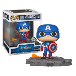 Figurine - Pop! Marvel - Deluxe Avengers Assemble : Captain America - N° 589 - Funko