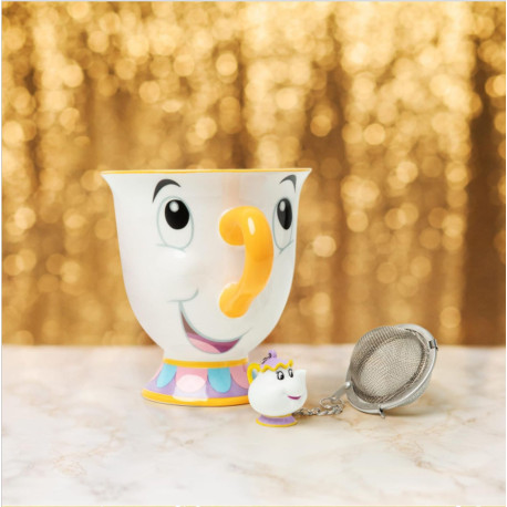 Mug / Tasse - Disney - La Belle et la Bête - Zip et Infuseur de thé - Paladone Products