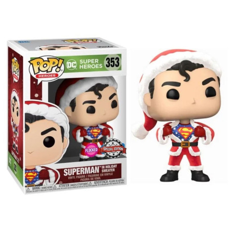 Figurine - Pop! Heroes - Holiday Superman (Flocked) - N° 353 - Funko