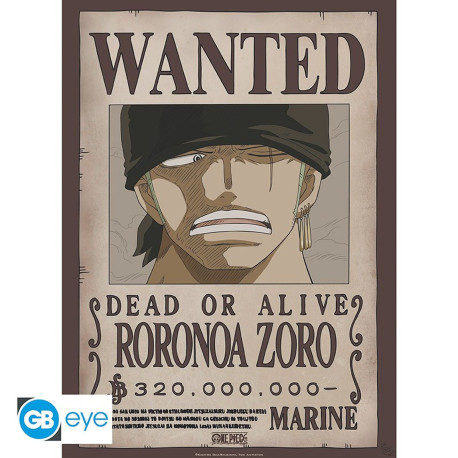 Poster - One Piece - Wanted Zoro New - 52 x 38 cm - Gb eye