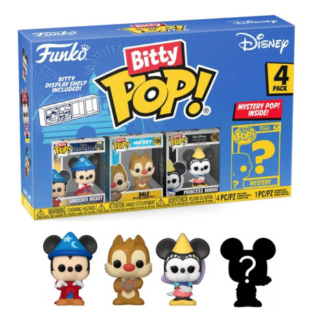 Pack de 4 Figurines - Bitty Pop! Disney - Sorcerer Mickey - N° 990 1184 1110 - Funko