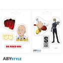 Stickers - One Punch Man - Saitama et Icônes - 2 planches de 16x11 cm