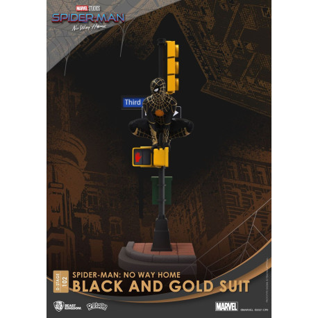 Figurine - Marvel - D-Stage - Spider-Man No Way Home Diorama Black & Gold Suit - Beast Kingdom Toys