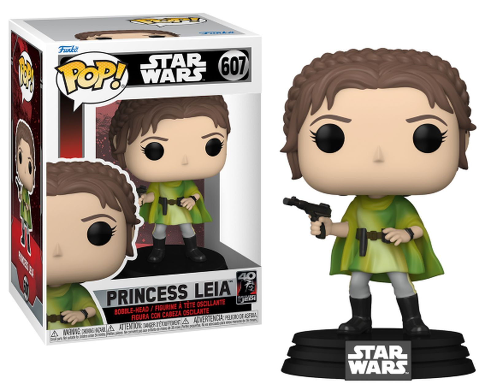 Princesse Leia : Funko POP! x Star Wars Figurine en vinyle avec support + 1  lot de cartes à collectionner officielles Star Wars [65836] : :  Jeux et Jouets