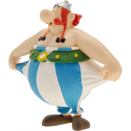 Figurine - Astérix - Obélix tenant son pantalon - Plastoy