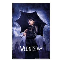 Poster - Mercredi - Mercredi avec son parapluie - 61 x 91 cm - Grupo Erik