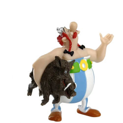 Figurine - Astérix - Obélix portant un sanglier - Plastoy