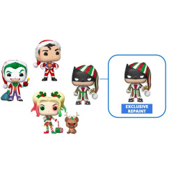 Figurine - Pop! Heroes - Holiday (Batman Superman Joker Harley Quinn) - 4 Pack - Funko