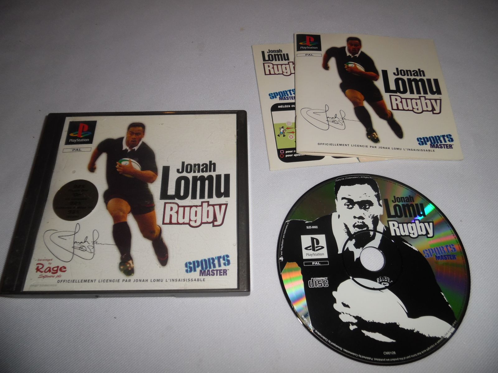 Sony PlayStation 1 PS1 Jeu Jonah Lomu Rugby Complet PAL FR Black Label Lire Desc - Collection
