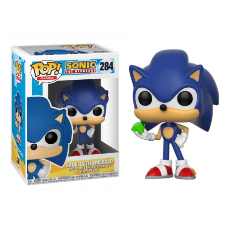Figurine - Pop! Games - Sonic the Hedgehog - Sonic with Emerald - N° 284 - Funko