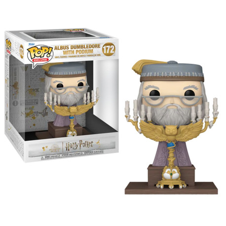 Figurine - Pop! Harry Potter - Deluxe Albus Dumbledore with Podium - N° 172 - Funko