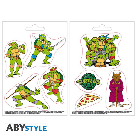 Stickers - Les Tortues Ninja - Tortues & Splinter - 2 planches de 16x11 cm - ABYstyle