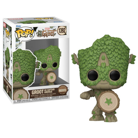Figurine - Pop! Marvel - We are Groot - Groot as Captain America - N° 1392 - Funko