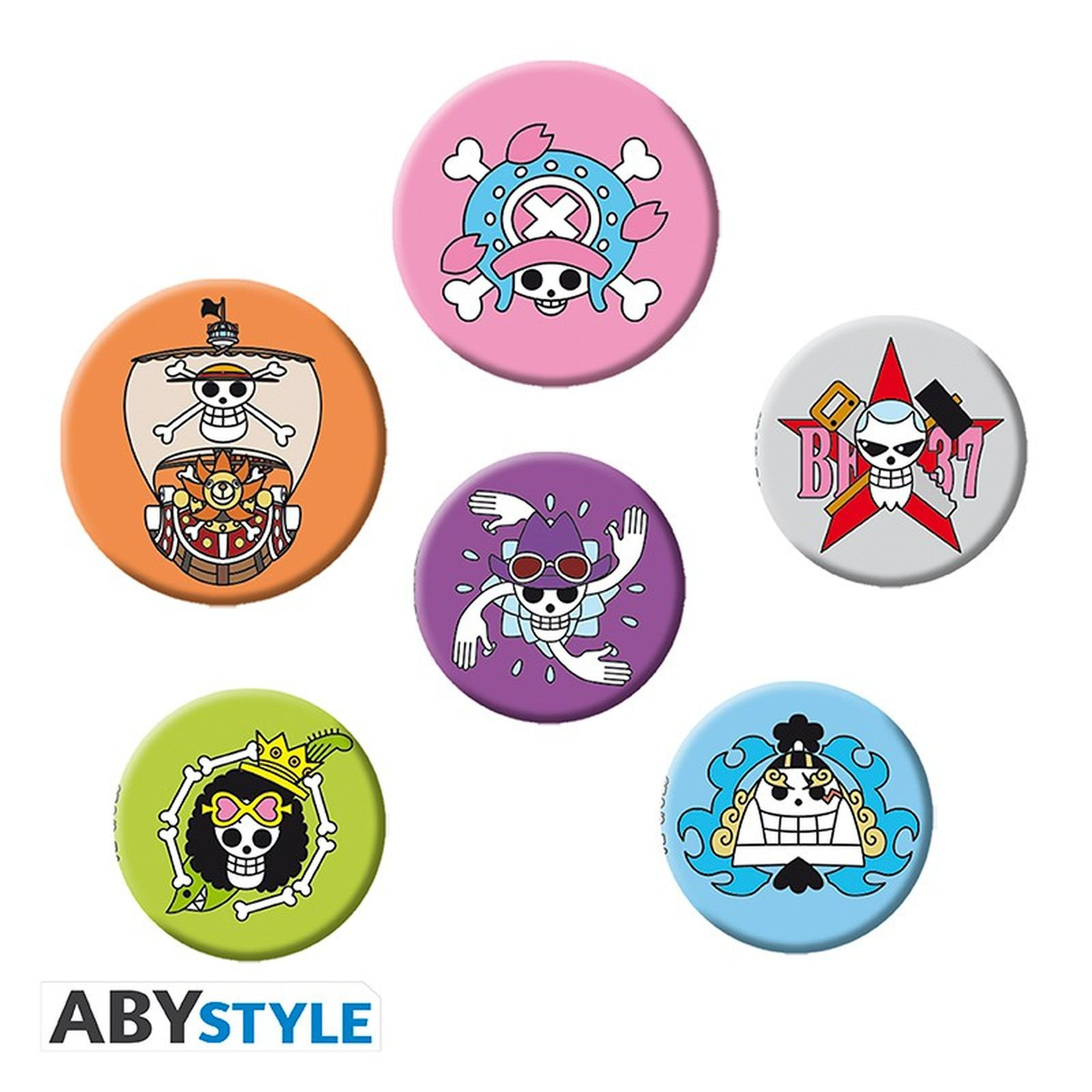 ABYstyle One Piece Aufkleber – 2 Bögen, 16x11 Cm, Skulls Crew Luffy