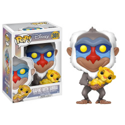 Figurine - Pop! Disney - Le Roi Lion - Rafiki with Simba - N° 301 - Funko
