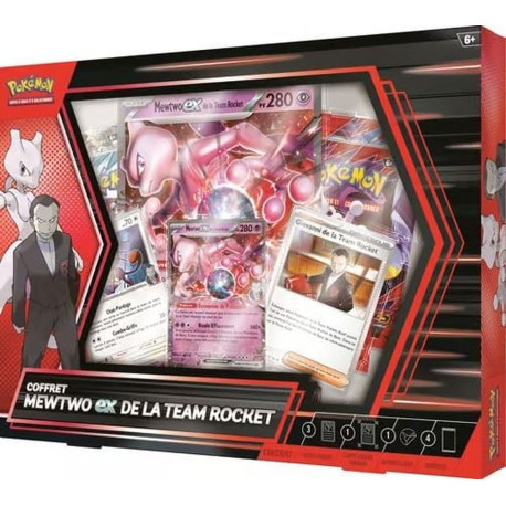 Coffret - 4 Boosters - Pokémon - Mewtwo ex de la Team Rocket