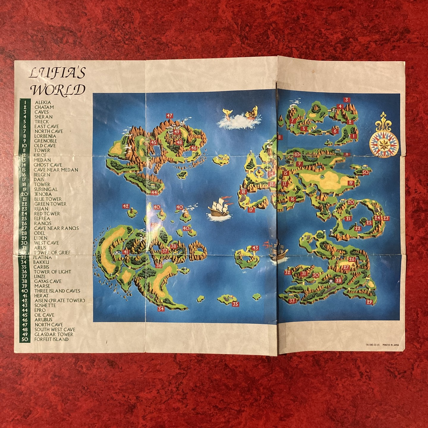 Lufia map Super Nintendo